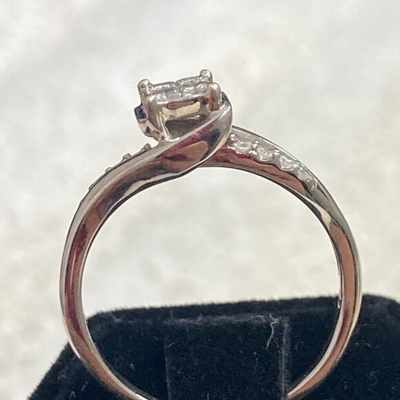 Sold 
White Gold 10k Quad Princess Cut Diamond Ring, .20 CT TW, Size 6.25 - Picture 4 of 8